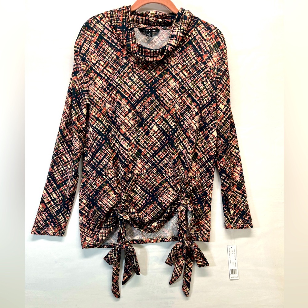 ZAC & RACHEL MULTICOLORED PRINT PULL‎ ON BLOUSE S NEW WITH TAGS